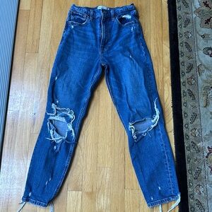 Abercrombie high rise distressed jeans